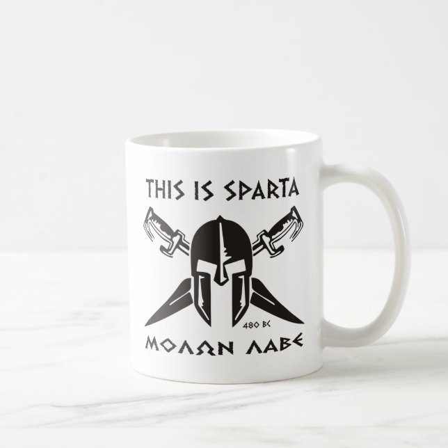 This is Sparta - Molon Lave - Black Coffee Mug (Right)