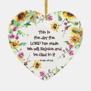 This is the Day the Lord has Made Psalm 118:24 Ceramic Tree Decoration