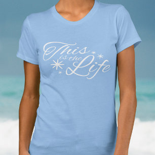 This is the life black typographic slogan t-shirt
