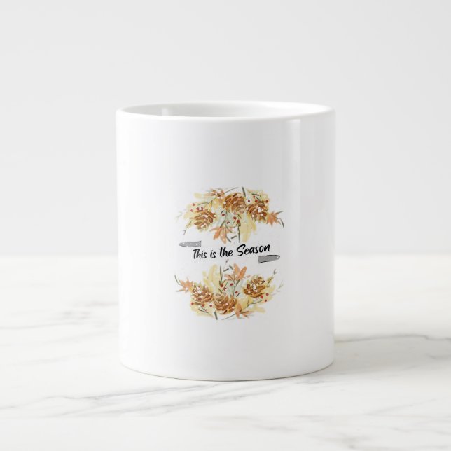 This Is The Season Pine Design Holiday Christmas C Large Coffee Mug (Front)