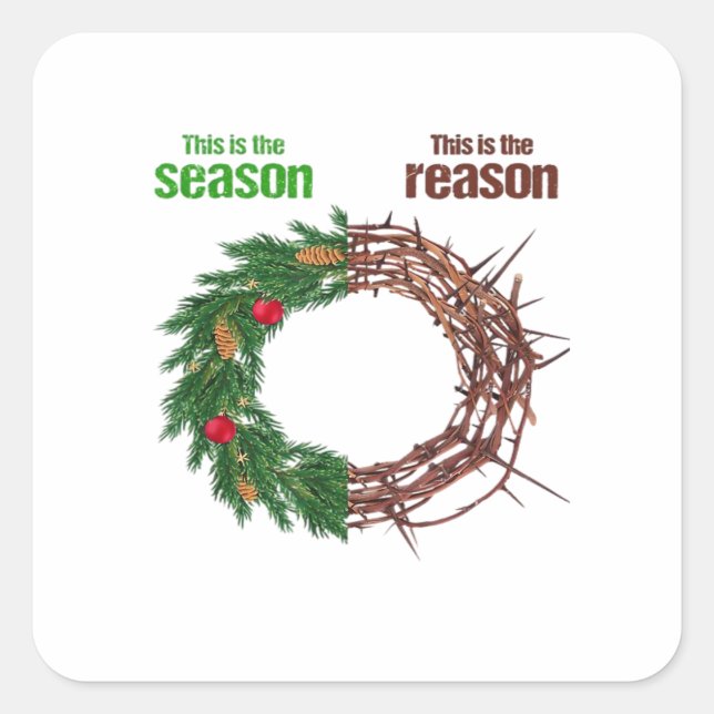 This Is The Season This Is The Christian Christmas Square Sticker (Front)