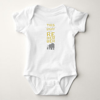 This is the stuff to remember - elephants baby bodysuit