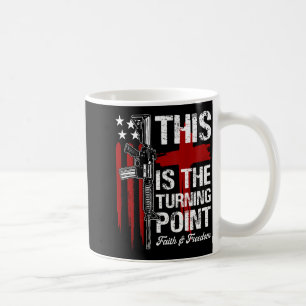 This Is The Turning Int Faith Cross Us Flag Patrio Coffee Mug