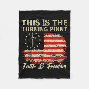 This Is The Turning Int Patriotic Christian Faith Fleece Blanket