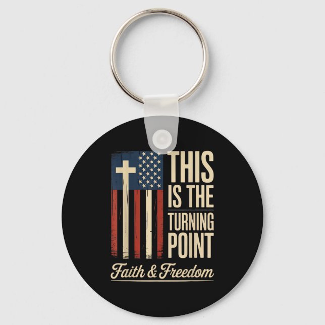 This Is The Turning Int Patriotic Faith Usa  Key Ring (Front)