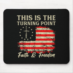 This Is The Turning Point Patriotic Christian Fait Mouse Mat