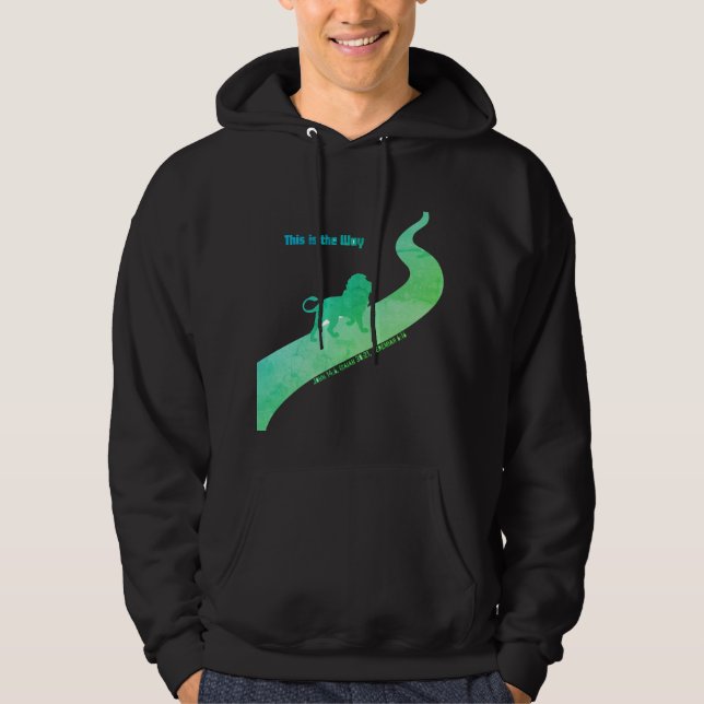 This is the way with a lion - green and blue hoodie (Front)
