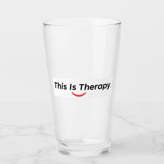 THIS IS THERAPY Drinking Glass (Front)