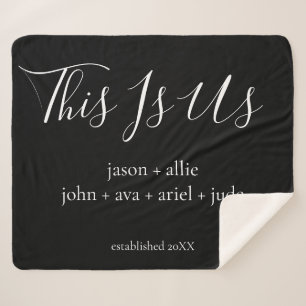 This Is Us Family Names Personalised Sherpa Blanket