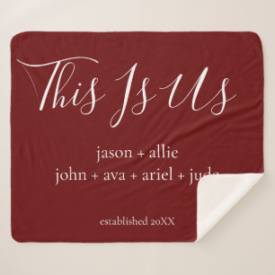 This Is Us   Family Names Personalised Sherpa Blanket