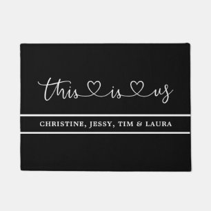"This is us" Heart, Black Doormat