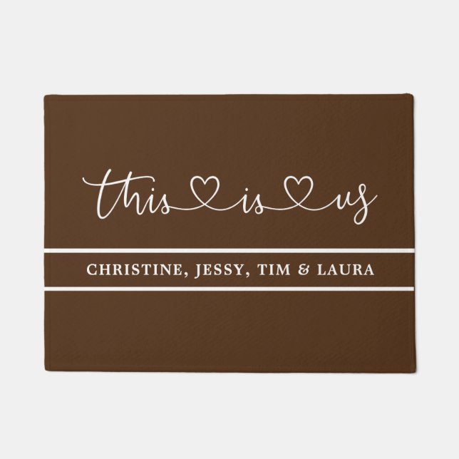 "This is us" Heart, Brown Doormat (Front)