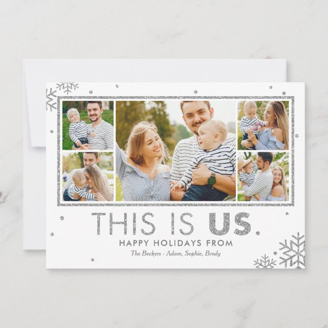This Is Us Holiday Photo Card Faux Silver (Front)