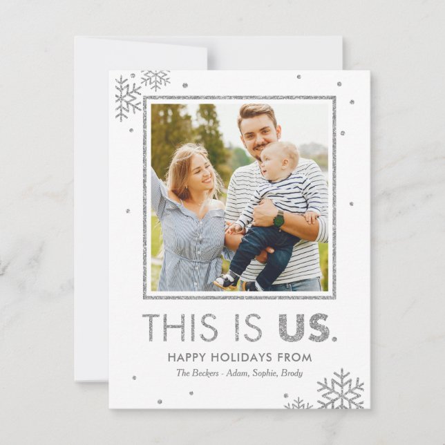 This Is Us Holiday Photo Card Silver (Front)