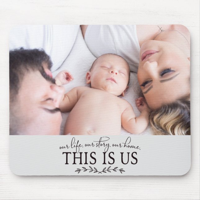 This is Us | Modern Father's Day Family Photo Mouse Mat (Front)