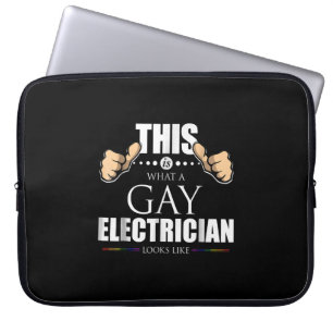 This Is What A Gay Electrician Looks Like LGBT Laptop Sleeve