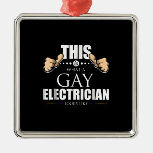 This Is What A Gay Electrician Looks Like LGBT Metal Tree Decoration