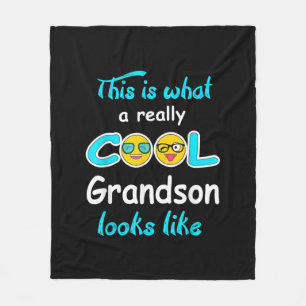 This Is What A Really Cool Grandson Looks Like Fleece Blanket