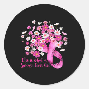 This Is What A Survivor Looks Like Breast Cancer P Classic Round Sticker