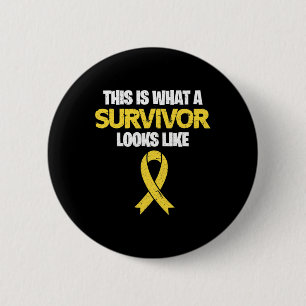 This Is What A Survivor Looks Like Childhood Cance 6 Cm Round Badge