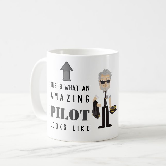 This Is What An Amazing PILOT Look Like Caricature Coffee Mug (Front Left)