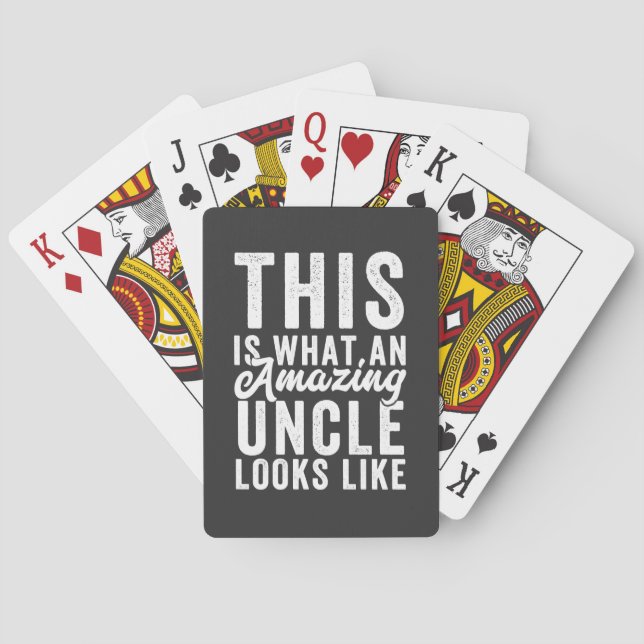 This is What an Amazing Uncle Looks Like Playing Cards (Back)