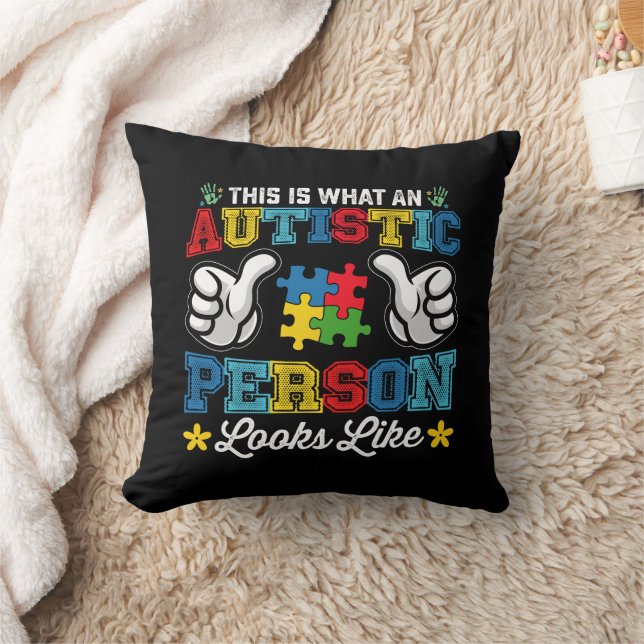 This Is What An Autistic Person Looks Like Autism Cushion (Blanket)