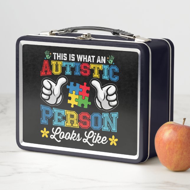 This Is What An Autistic Person Looks Like Autism Metal Lunch Box (In Situ)