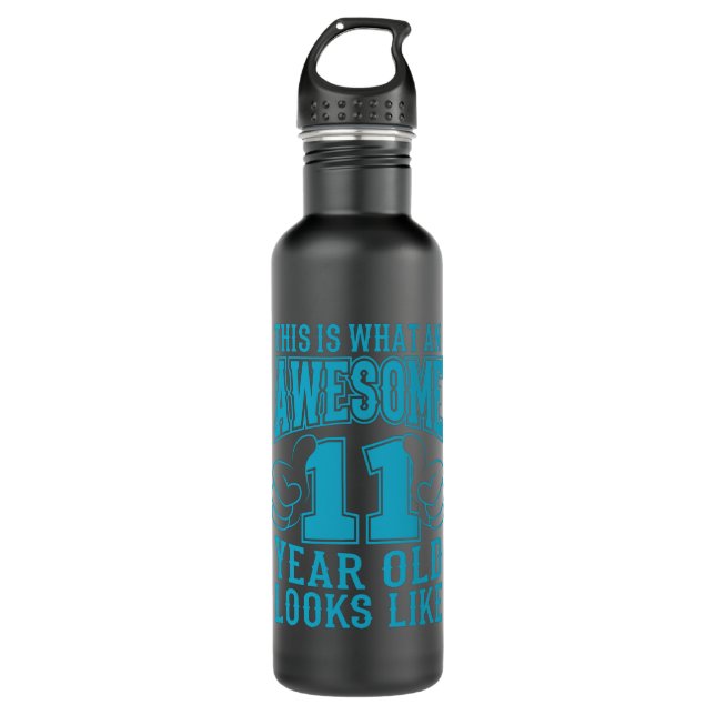 THIS IS WHAT AN AWESOME 11 YEAR OLD 11th Birthday 710 Ml Water Bottle (Front)