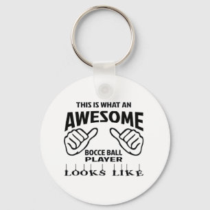 This is what an awesome Bocce ball player looks li Key Ring