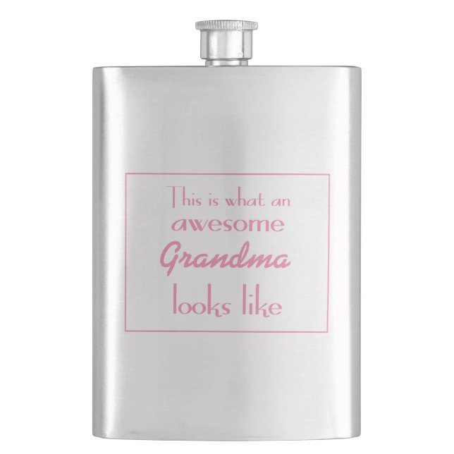 This Is What An Awesome Grandma Looks Like Hip Flask (Front)