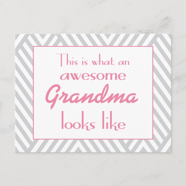 This Is What An Awesome Grandma Looks Like Postcard (Front)