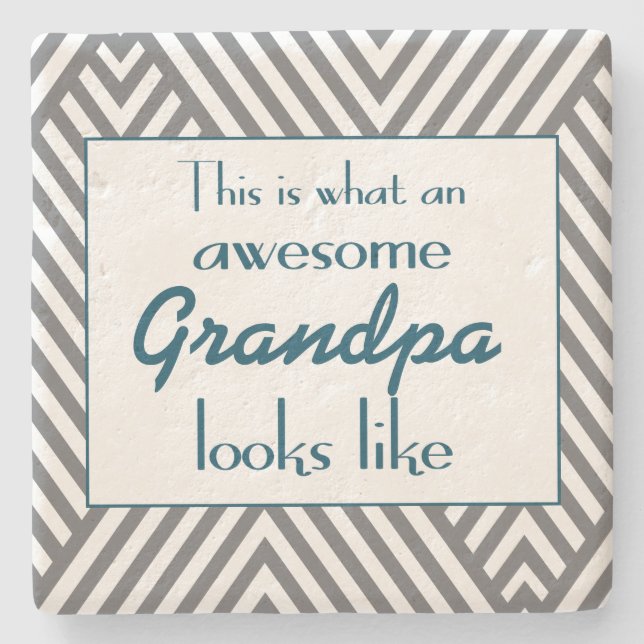 This Is What An Awesome Grandpa Looks Like Stone Coaster (Front)