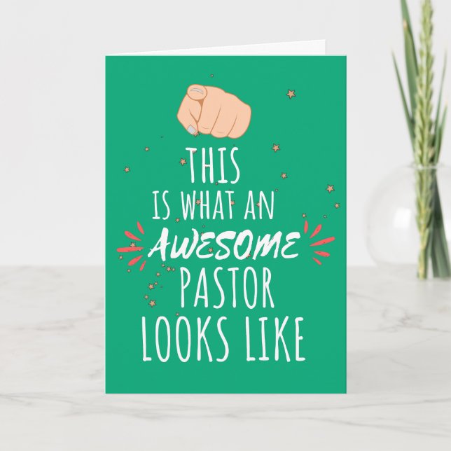 This is what an awesome pastor looks like holiday card (Front)