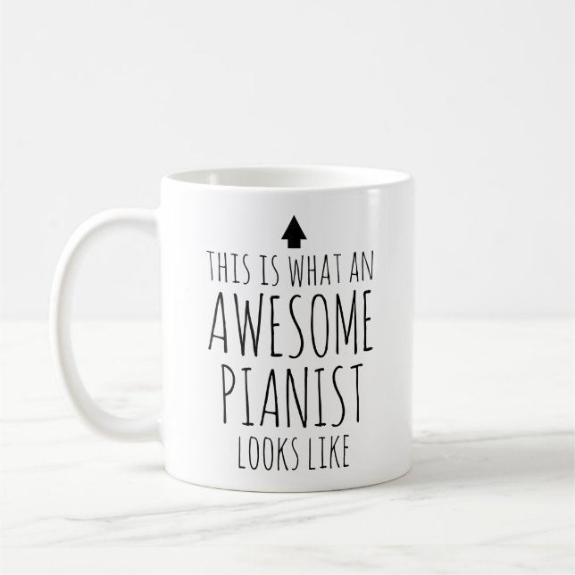 This is What an Awesome Pianist Looks Like Custom Coffee Mug (Left)