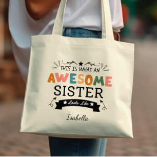 This is What an Awesome Sister looks like Elegant Tote Bag