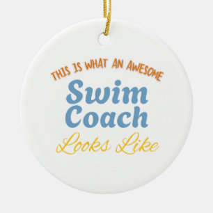 This is What An Awesome swim coach Looks Like Ceramic Tree Decoration