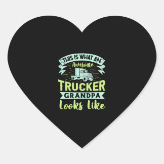 This is What an Awesome Trucker Grandpa gifts for  Heart Sticker