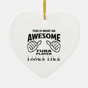 This is what an awesome Tuba player looks like Ceramic Tree Decoration