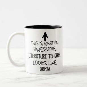 This is what awesome Literature Teacher looks like Two-Tone Coffee Mug