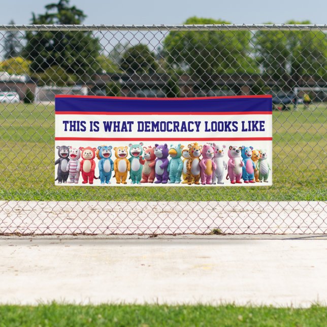 This is What Democracy Looks Like Protest Banner (Insitu)