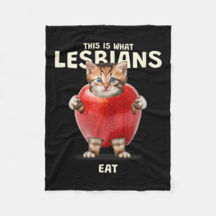 This Is What Lesbians Eat - Funny Cat Graphic (lgb Fleece Blanket