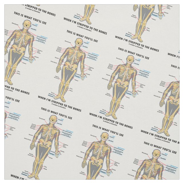 This Is What You'll See When I'm Stripped To Bones Fabric (Swatch)
