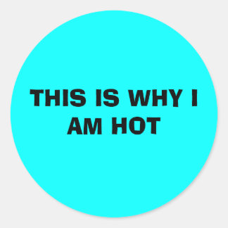 THIS IS WHY I AM HOT CLASSIC ROUND STICKER