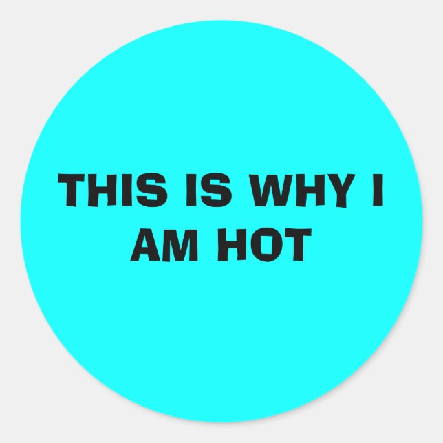 THIS IS WHY I AM HOT CLASSIC ROUND STICKER (Front)