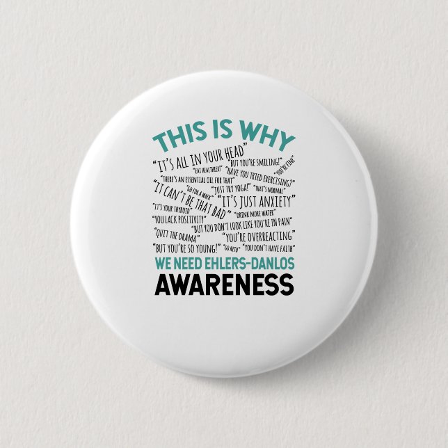 This Is Why We Need Ehlers Danlos Awareness 6 Cm Round Badge (Front)