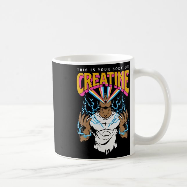This Is Your Body On Creatine Workout Gym Birthday Coffee Mug (Right)