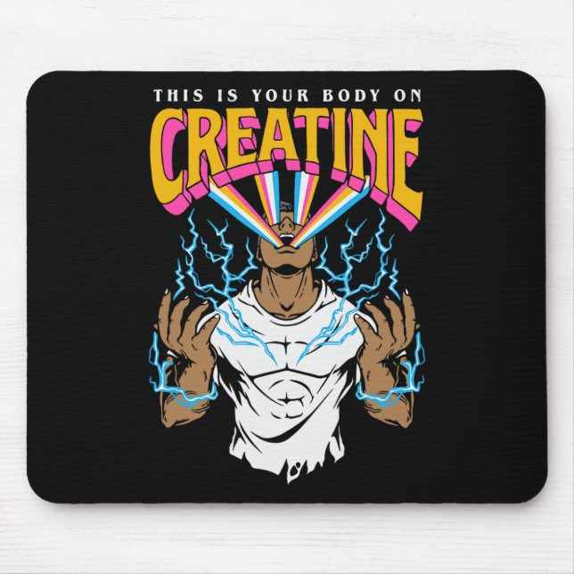 This Is Your Body On Creatine Workout Gym Birthday Mouse Mat (Front)