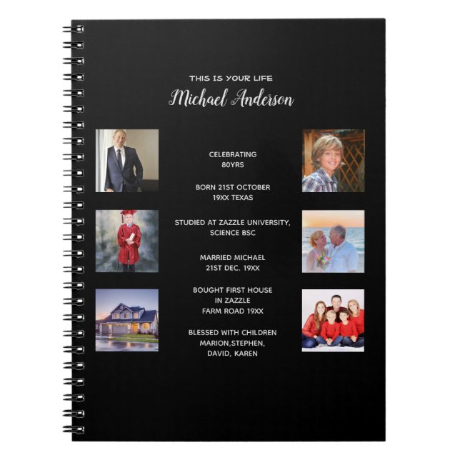 THIS IS YOUR LIFE - ADD PHOTOS MILESTONES Journal (Front)