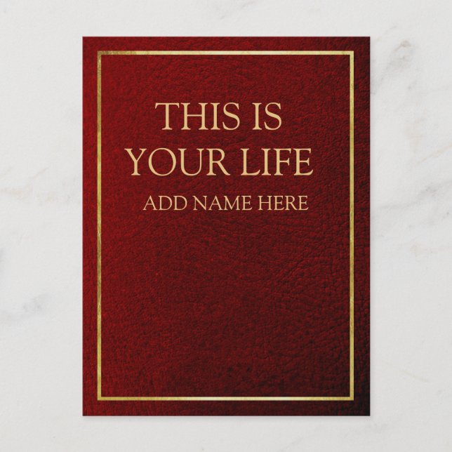 This is Your Life Funny Parody Personalised Postcard (Front)